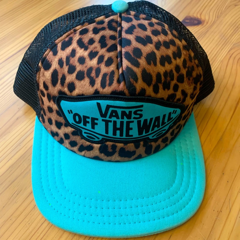Vans Off the Wall SnapBack Hat Turquoise / Teal / Cheetah Print / Leopard Print